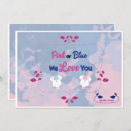 Roze of Blauwe Tie Dye Geslacht onthullen Uitnodig Kaart
