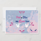 Roze of Blauwe Tie Dye Geslacht onthullen Uitnodig Kaart (Voorkant)