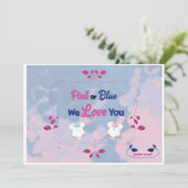 Roze of Blauwe Tie Dye Geslacht onthullen Uitnodig Kaart (Staand voorkant)