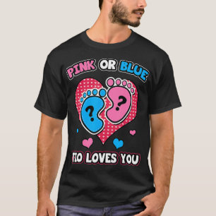 Roze of blauwe tio houdt van je genderbewuste beke t-shirt