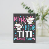 Roze Of Blauwe Titi Heeft Van Jou Geschenken Koe B Briefkaart (Staand voorkant)