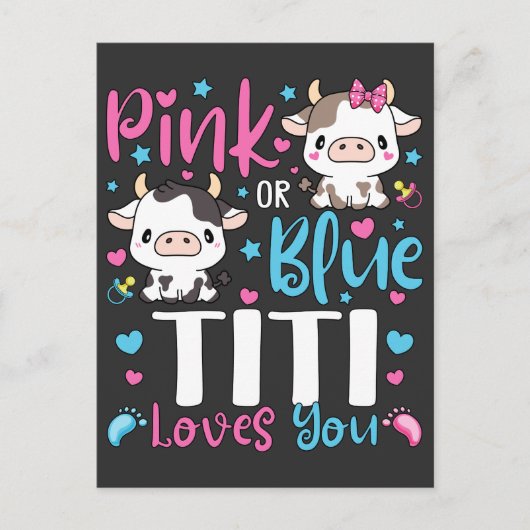 Roze Of Blauwe Titi Heeft Van Jou Geschenken Koe B Briefkaart (Voorkant)