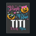 Roze Of Blauwe Titi Loves You Pumpkin Baby Briefkaart<br><div class="desc">Roze Of Blauwe Titi Loves You Cadeaus Pumpkin Baby Geslacht Reveal Grappige Crew Grafisch ontwerp Postkaart Klassieke Collectie.</div>