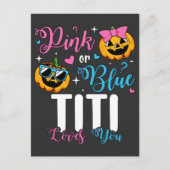 Roze Of Blauwe Titi Loves You Pumpkin Baby Briefkaart (Voorkant)