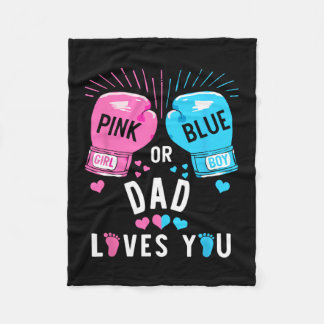 Roze of blauwe vader houdt van je boksen geslacht  fleece deken