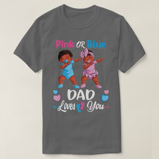 Roze of blauwe vader houdt van je zwarte Baby T-shirt (Design voorkant)