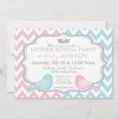 Roze of blauwe vogels en Chevron Gender onthulling Kaart (Achterkant)