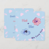 Roze of Blauwe Waterverf Bloemen Aangepast Geslach Kaart (Voorkant / Achterkant)