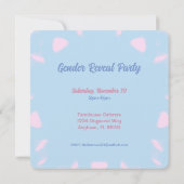 Roze of Blauwe Waterverf Bloemen Aangepast Geslach Kaart (Achterkant)