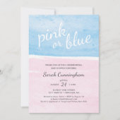 Roze of blauwe Waterverf Geslacht onthullen Baby s Kaart (Voorkant)