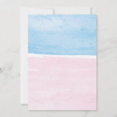 Roze of blauwe Waterverf Geslacht onthullen Baby s Kaart (Achterkant)