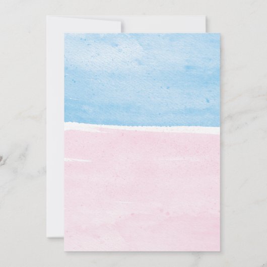 Roze of blauwe Waterverf Geslacht onthullen Baby s Kaart (Achterkant)