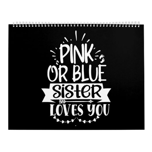 roze of blauwe zus houdt van je kalender (Hoes)