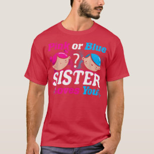 Roze of blauwe zusje houdt van je geslacht om Baby T-shirt
