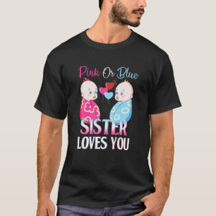 Roze of blauwe zusje houdt van je geslacht om Baby T-shirt