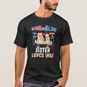 Roze of blauwe zuster houdt van je beste zusje ooi t-shirt