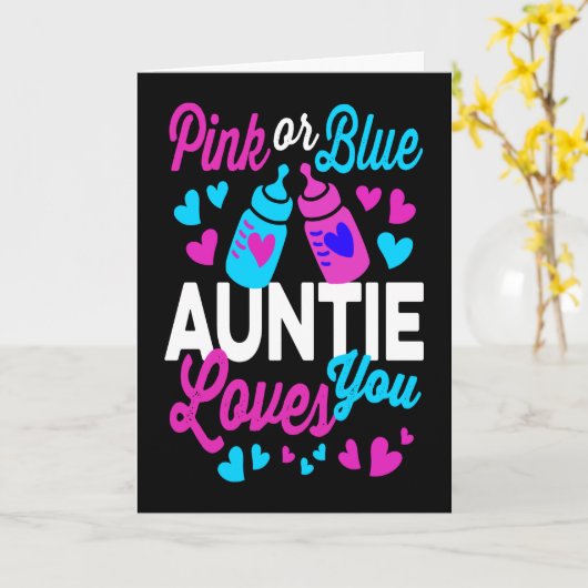 Roze of Blue AUNTIE houdt van je | Houder van het  Kaart (Gele Bloem)