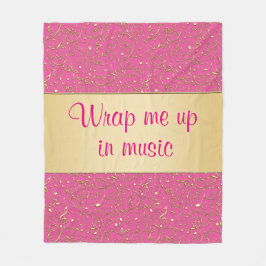 Roze of een willekeurige Muzieknoten voor kleuren  Fleece Deken