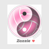 roze of ELKE kleur yin yang volleybal gepersonalis Sticker (Vel)