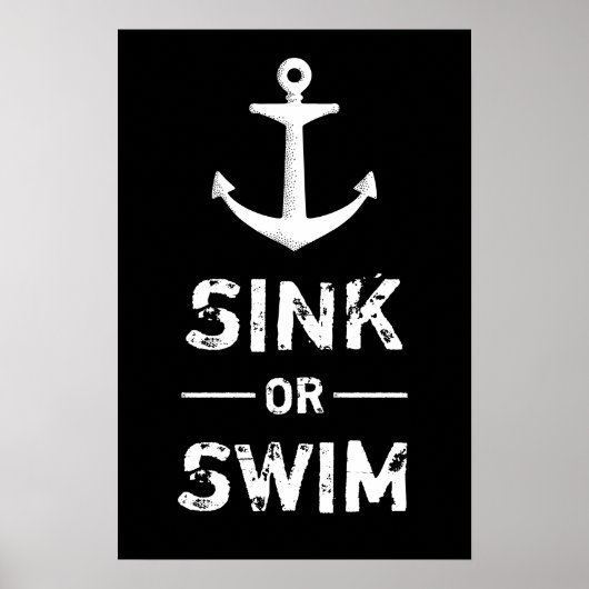 Roze of Motivatie Swim Citaten  Anchor Poster (Voorkant)