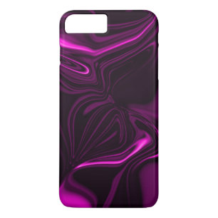 Roze of paarse curven tegen donkere paarse achterg iPhone 8/7 plus hoesje