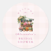 Roze 'Off the Market' Bruidsborrel Ronde Sticker (Voorkant)