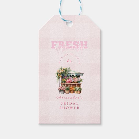 Roze 'Off the Market' Bruidsmeisjesfeestje Cadeaulabel (Voorkant)
