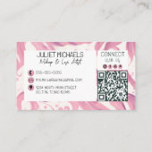  roze ogen met Lashes Makeup artiest Visitekaartje (Achterkant)