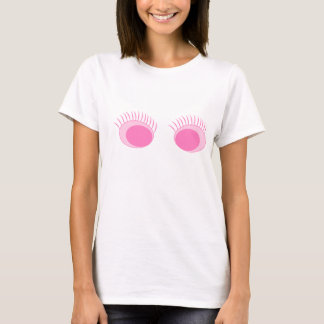 Roze Ogen/Wimpers Dames American Apparel T-shirt