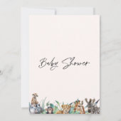 Roze Oh Baby Arched Safari Baby shower Kaart (Achterkant)