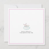 Roze Oh Baby Bosdieren Baby Shower Kaart (Achterkant)