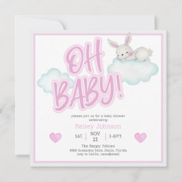 Roze Oh Baby Bosdieren Baby Shower Kaart