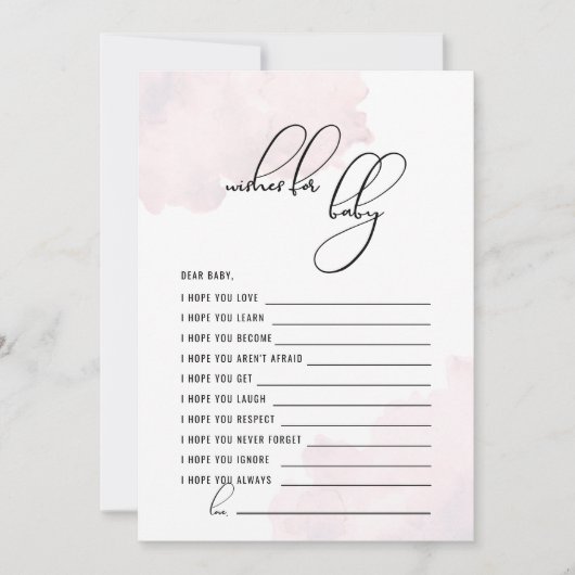 Roze Oh Baby Shower Wensen voor de Baby Kaart (Voorkant)