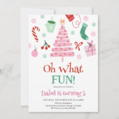 Roze Oh wat een leuk kerstfeest Kaart (Voorkant)