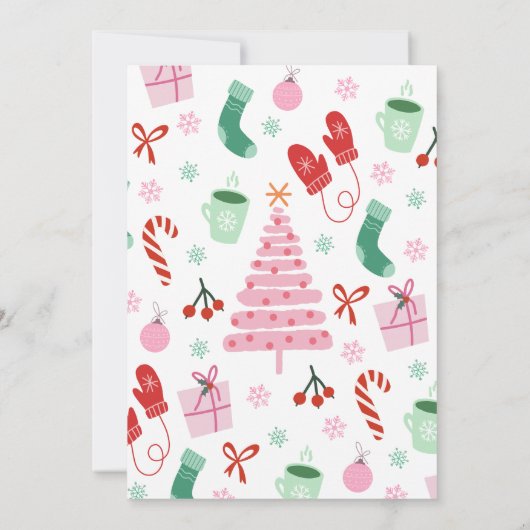 Roze Oh wat een leuk kerstfeest Kaart (Achterkant)