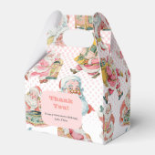 Roze Oh Wat Leuk-Retro Groovy Kerstman Verjaardag Bedankdoosjes (Achterkant)