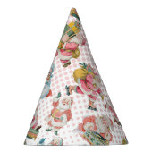 Roze Oh Wat Leuk-Retro Kerstman Thema Verjaardag Feesthoedjes (Rechts)