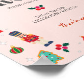 Roze Oh Wat leuk Winter Kerstmis gunsten teken Poster (Hoek)