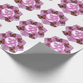 Roze ohm mandala design met Monarch butterflies Cadeaupapier (Hoek)