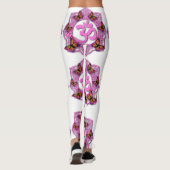 Roze ohm mandala design met Monarch butterflies Leggings (Achterkant)