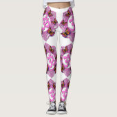 Roze ohm mandala design met Monarch butterflies Leggings (Voorkant)