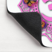 Roze ohm mandala design met Monarch butterflies Muismat (Hoek)
