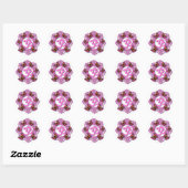 Roze ohm mandala design met Monarch butterflies Ronde Sticker (Vel)
