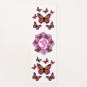 Roze ohm mandala design met Monarch butterflies Yogamat (Voorkant)