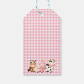 Roze Oink Baa Moo Boerderij Birthday Dank je Cadeaulabel (Achterkant)