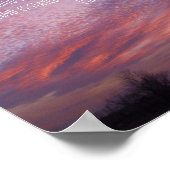 Roze Oklahoma Sunset met Trees en Bijbelse Verse Poster (Hoek)