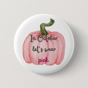 Roze oktober badge ronde button 5,7 cm