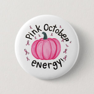 Roze oktober energie, Roze Oktober KANKER BEWUSTZI Ronde Button 5,7 Cm