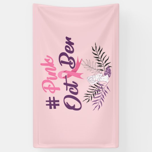 Roze oktober spandoek (Verticaal)