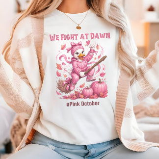 Roze Oktober We Vecht bij Dageraad Borstkanker Shi Tri-Blend Shirt